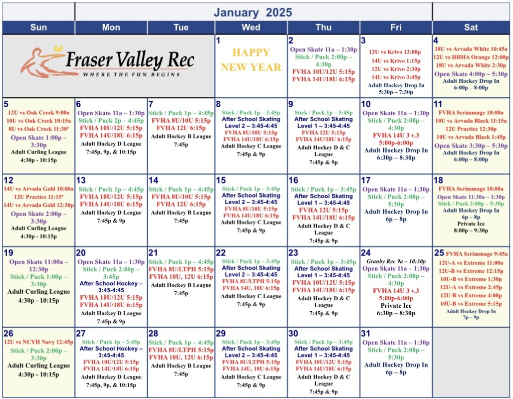 January 2025 calendar