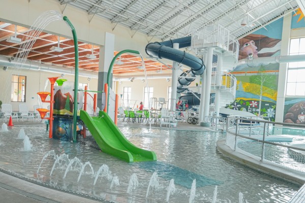 Children's play feature at Fraser Valley Rec Center